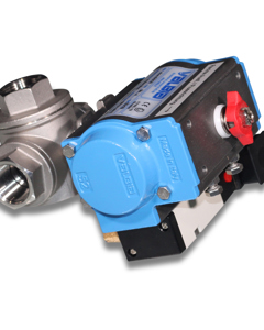 T-ball valve 3/4" right SST 24V 50Hz with pneum. drive
